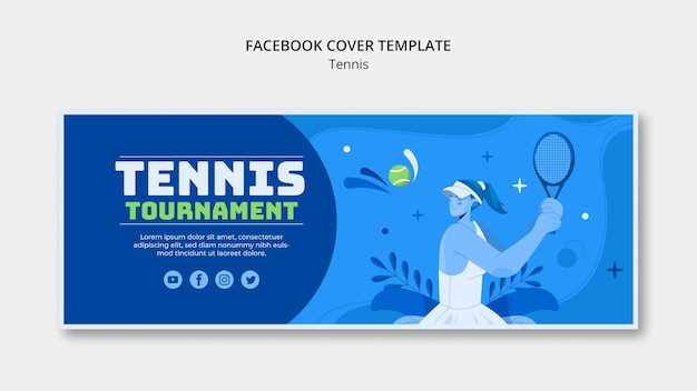 PSD copertina facebook del torneo di tennis