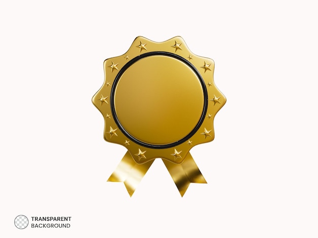 Cor ouro melhor ícone de distintivo de fita de prêmio ilustração 3d render