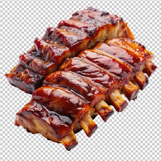 costelas de BBQ em fundo transparente