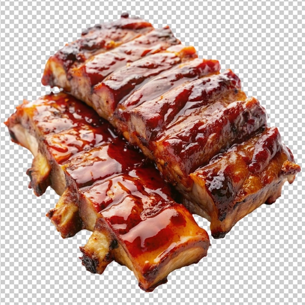 PSD costelas de bbq em fundo transparente