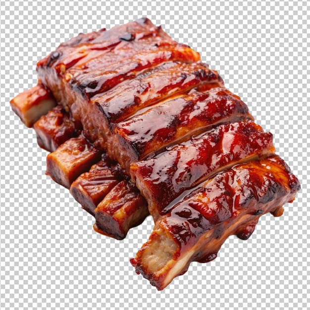 PSD costelas de bbq em fundo transparente