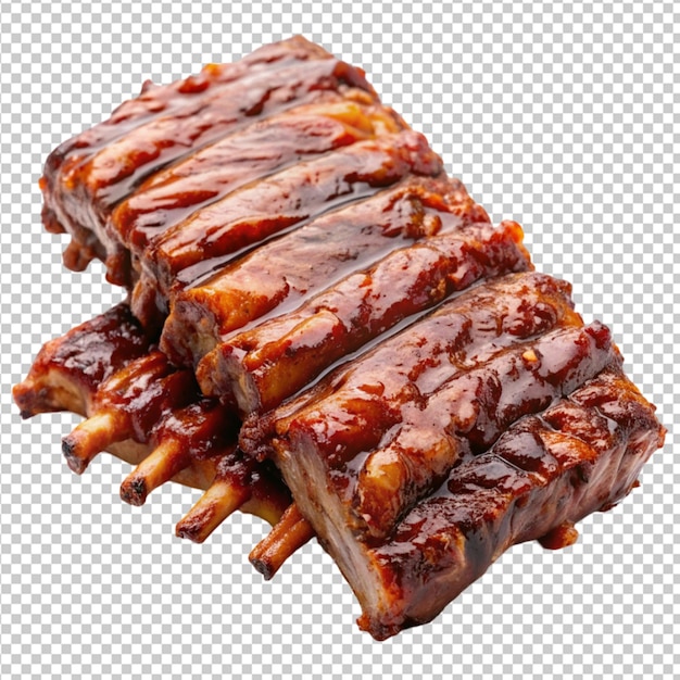 PSD costelas de bbq em fundo transparente