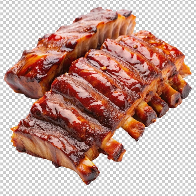 costelas de BBQ em fundo transparente