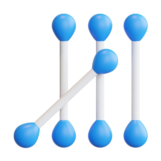 PSD cotonetes 3d conceito médico transparente ilustração de renderização de alta qualidade