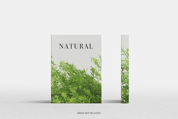 PSD couverture de magazine naturelle minimale et maquette de motif de pin