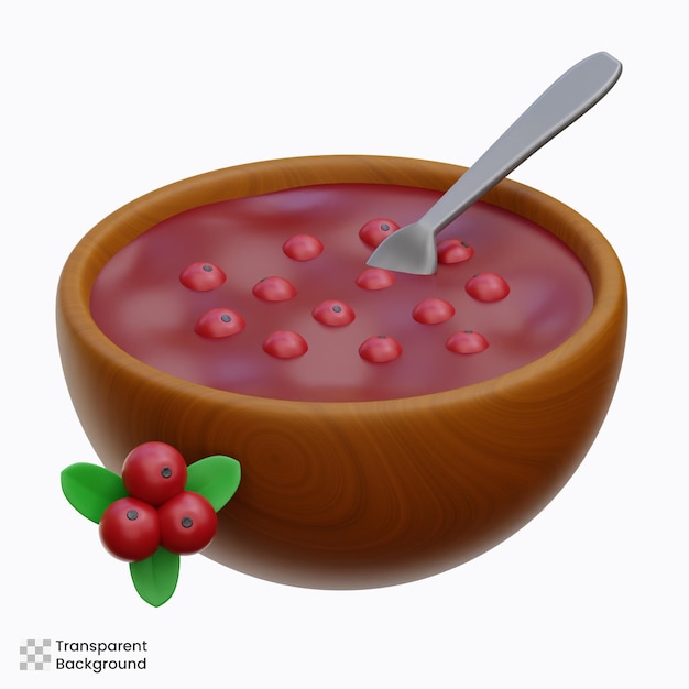 PSD cranberry sauce 3d-icon-illustrationen