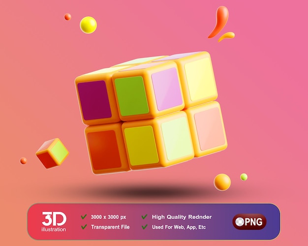 Creativepreneur 3D Rubik auf isoliertem Hintergrund