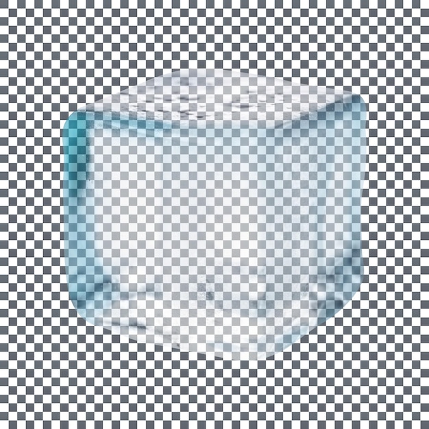 PSD un cube de glace cristallin isolé sur un fond transparent