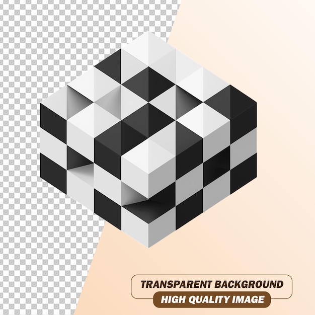 PSD cubo 3d isolado em arquivo psd de fundo transparente