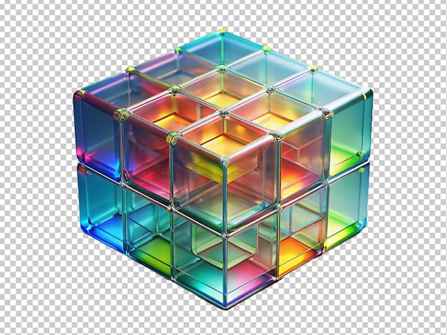 PSD cubo colorido com luzes