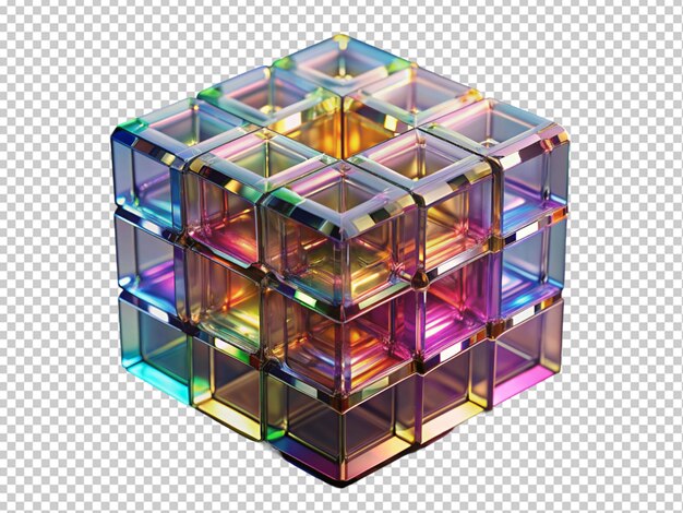 PSD cubo colorido com luzes