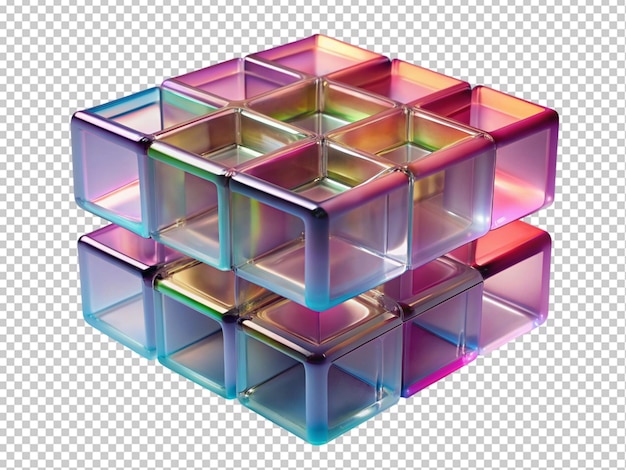 PSD cubo colorido com luzes