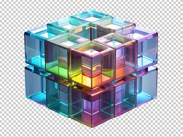 PSD cubo colorido com luzes