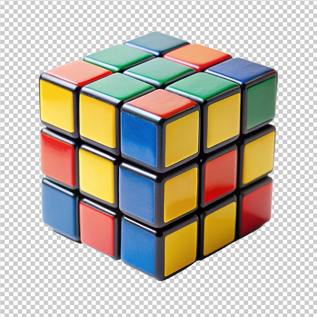 PSD cubo de rubik clássico jogo de quebra-cabeça isolado em whit