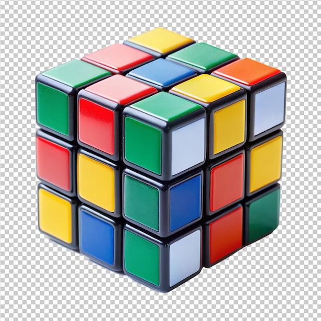 PSD cubo de rubik clássico jogo de quebra-cabeça isolado em whit