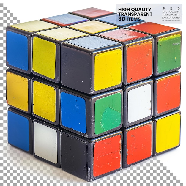 PSD cubo de rubik png em fundo transparente isolado