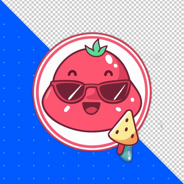 PSD cute summer sticker png fundo transparente