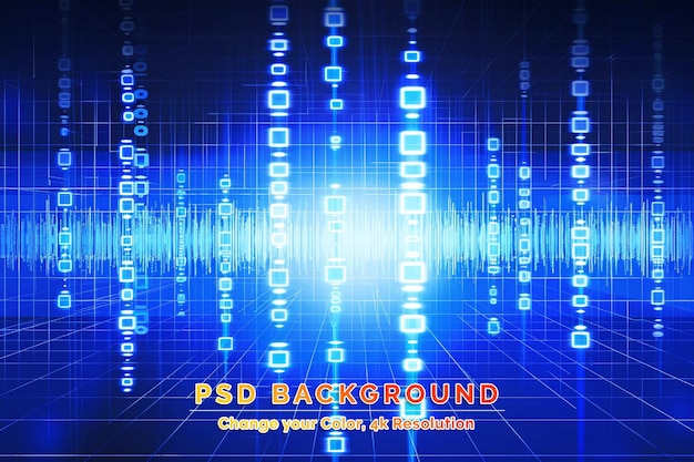 PSD cyberspace numérique avec des particules et concept de connexions de réseau de données numériques