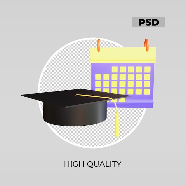 PSD data de formatura de renderização 3d