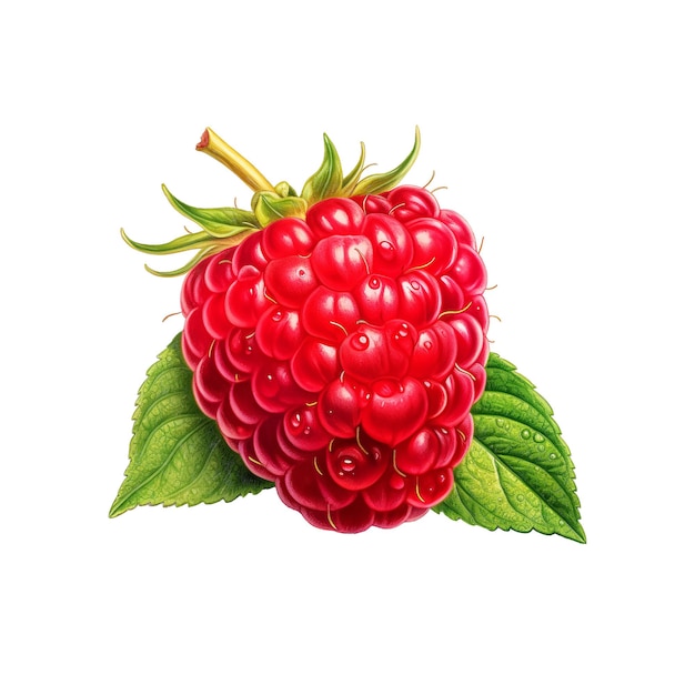 PSD délicieuse framboise isolée sur blanc