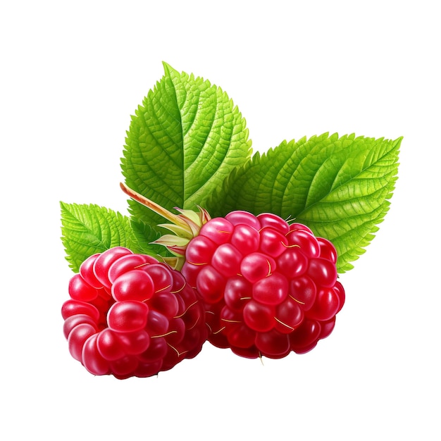 PSD délicieuse framboise isolée sur blanc