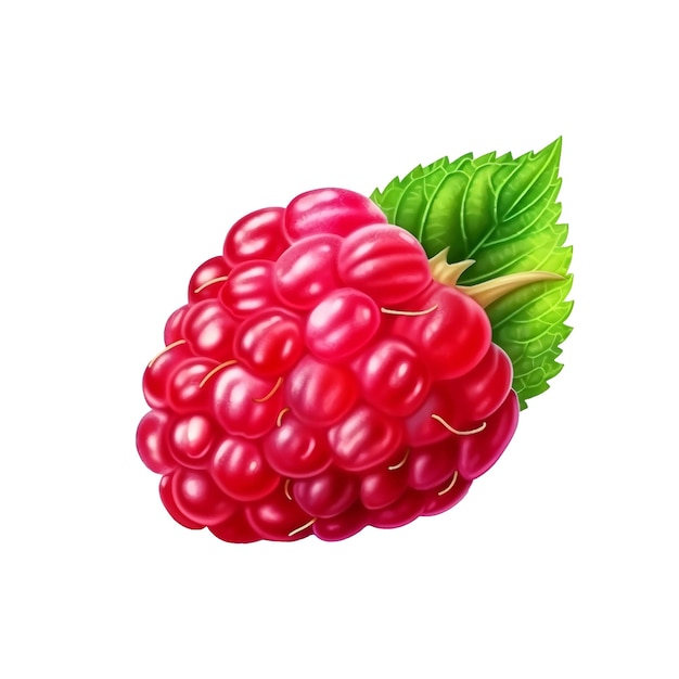 PSD délicieuse framboise isolée sur blanc