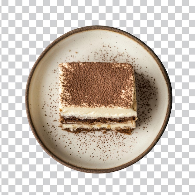 PSD un délicieux gâteau de tiramisu sur un fond blanc un fond transparent