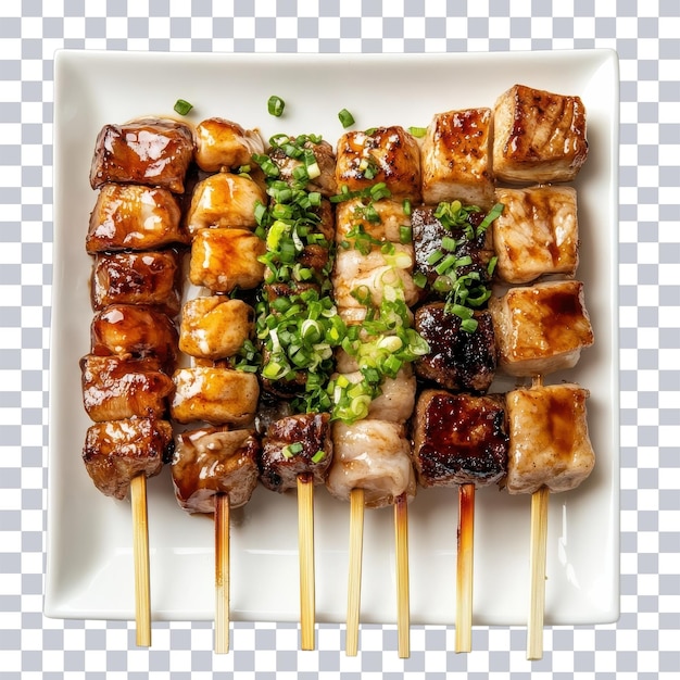 PSD deliciosos yakitori skewers perfeitos para grelhas entusiastas em fundo transparente