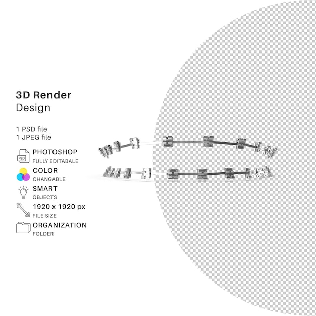 Dental Brace Aligner PSD mit transparentem Hintergrund