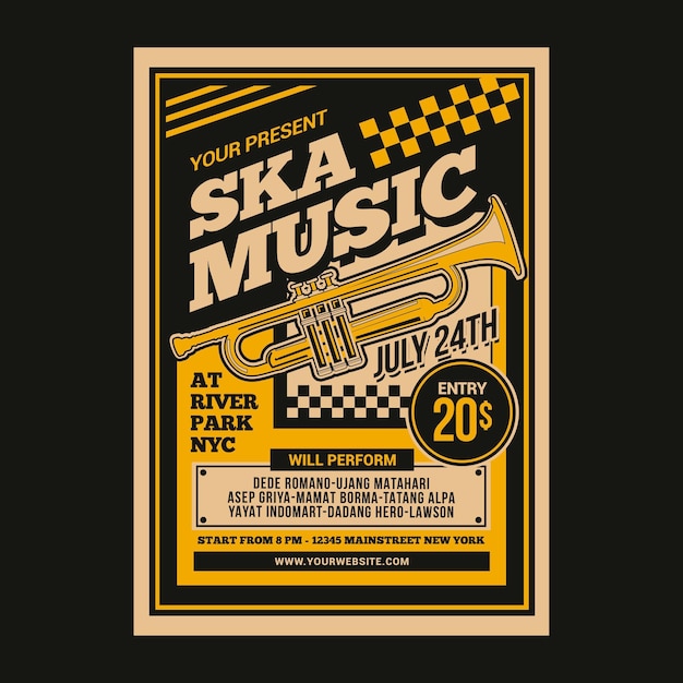 Dépliant de concert de musique ska