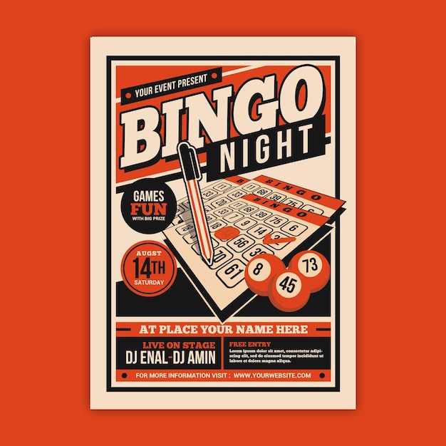 Dépliant sur l'événement Bingo Night