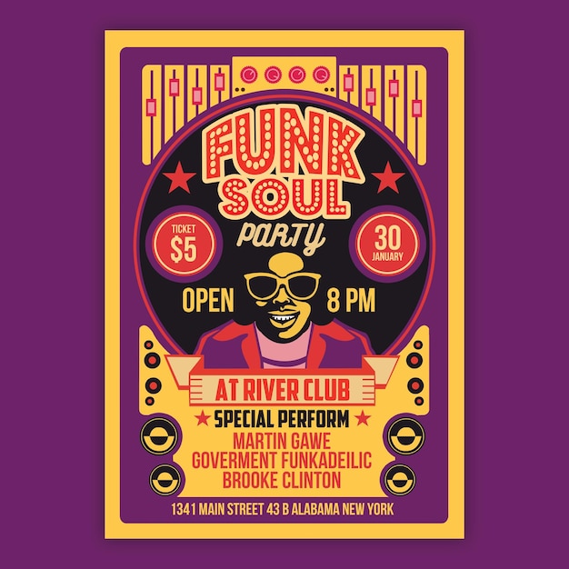 Dépliant de la fête de l'âme funk Poster