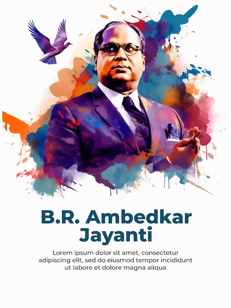 Desenho de banner do modelo de feliz Ambedkar Jayanti