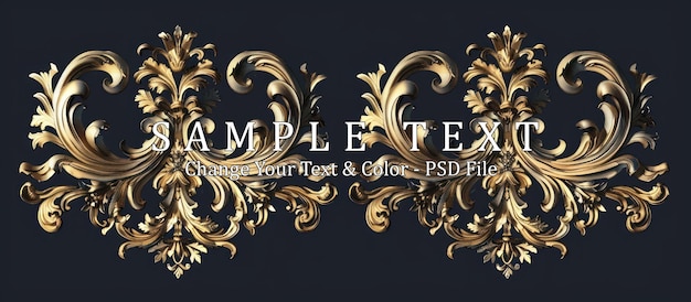 PSD desenho ornamental dourado