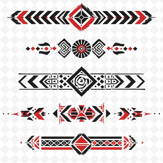 Design aux frontières aztèques avec décoration géométrique et culturelle PNG Designs de motifs stylisés uniques