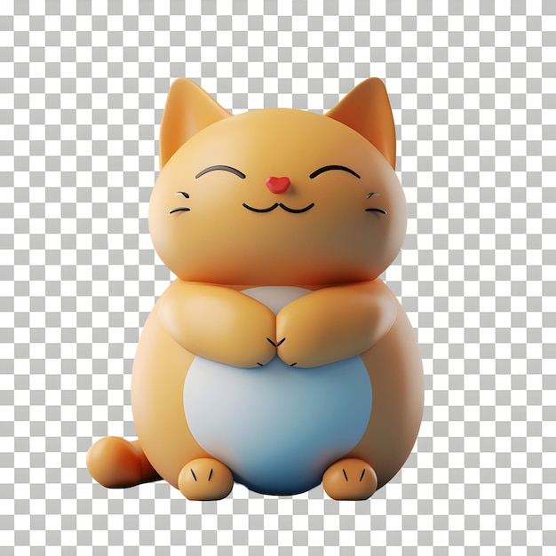 PSD design de chat 3d avec arrière-plan transparent pour le post sur les médias sociaux de la journée du chat