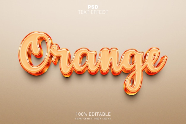 Design con effetto testo modificabile PSD arancione