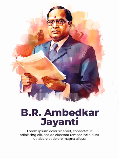 Design de banner de feliz Ambedkar Jayanti modelo de postagem de mídia social