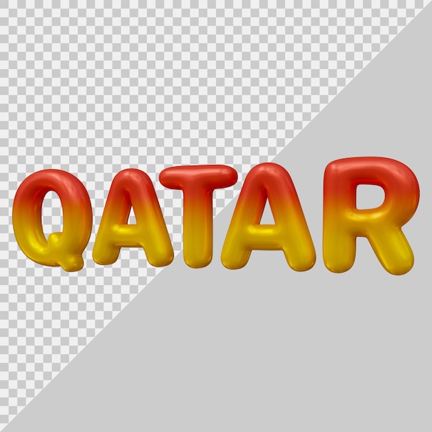 Design de efeito de texto do Qatar com estilo moderno 3d