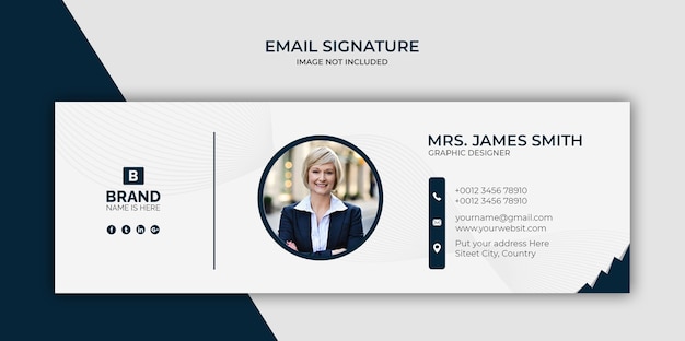 Design del modello di firma e-mail o piè di pagina e-mail e copertina dei social media personale