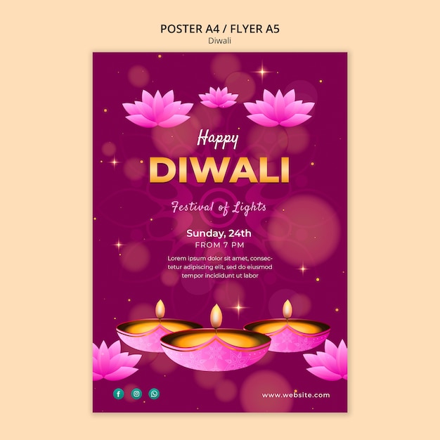 Design der Diwali-Vorlage mit Gradient