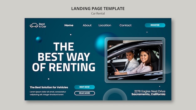 Design der Landingpage-Vorlage für Mietwagen