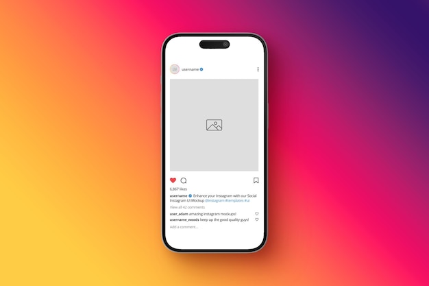 PSD design de maquette de téléphone portable psd pour les médias sociaux et le modèle de poste instagram