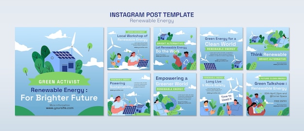 PSD design von vorlagen für erneuerbare energien