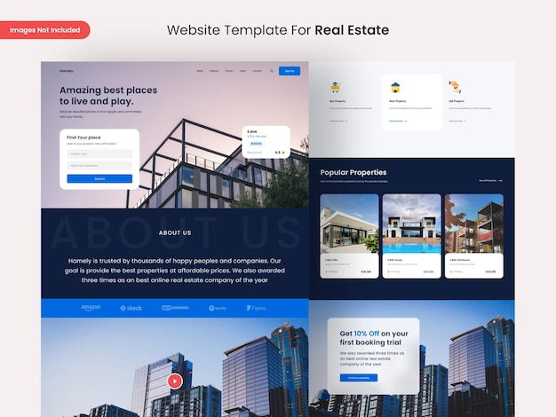 Design-Vorlage für Immobilien-Landing-Pages