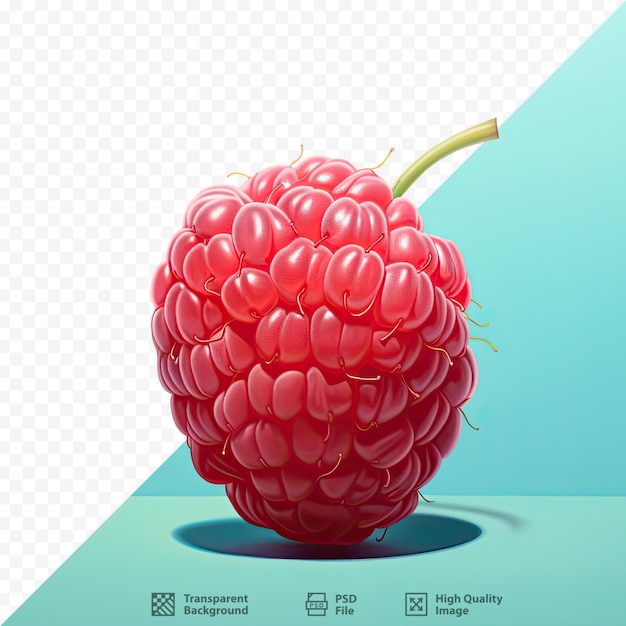 PSD un dessin d'une framboise avec un fond bleu