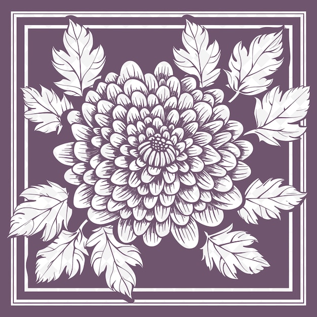 PSD un dessin violet et blanc avec une fleur dessus