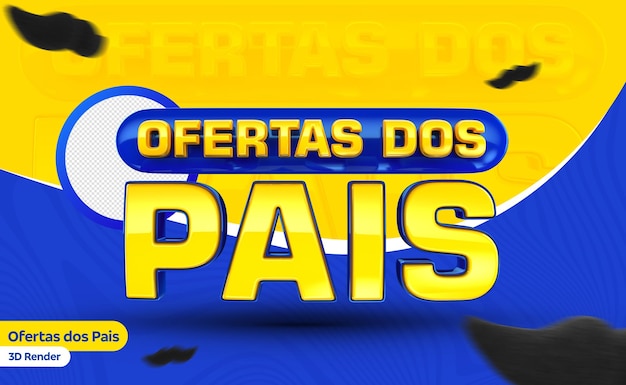 Dia dos pais 3d logotipo para composições