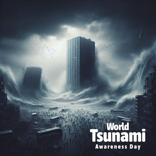 PSD dia mundial de conscientização sobre o tsunami design de banner psd para mídias sociais