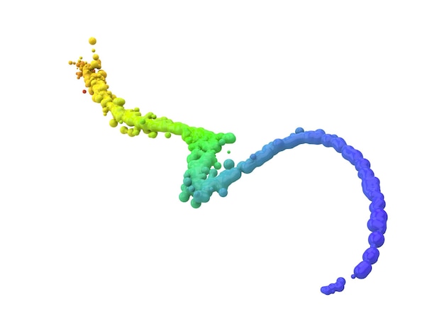 Un diagramme d'un ADN avec une couleur rouge, bleue et jaune.